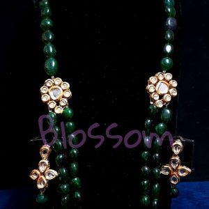 Semi Precious Green stones with kundan