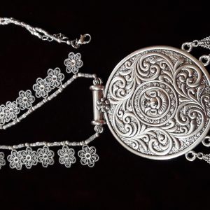 Silver long neck piece