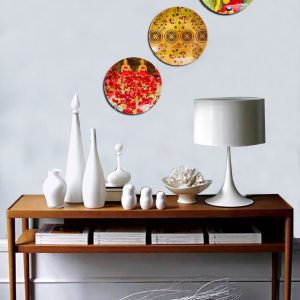 Glowing Buddha Wall Plates, 7.5 &  8 inches, set of 3