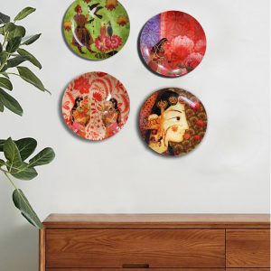 Mughal Princess Wall Plates, 7.5  inches, set of 4