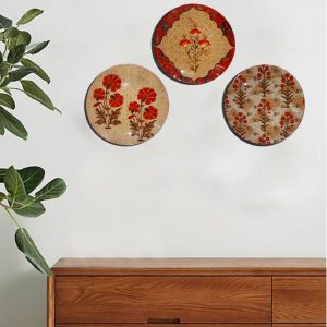 Blossom floral Wall Plates 8 inches, set of 3