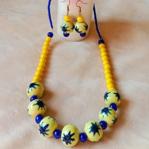 African statement necklace with ear rings
