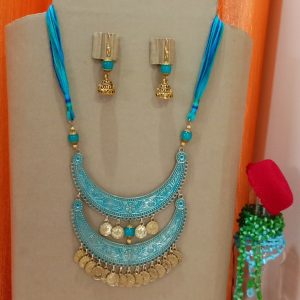 Antique Gold and Firozi Statement Traditional Necklace set
