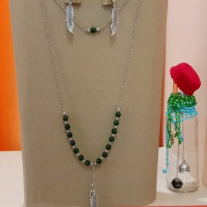 Double Layer Silver Chain Necklace Set