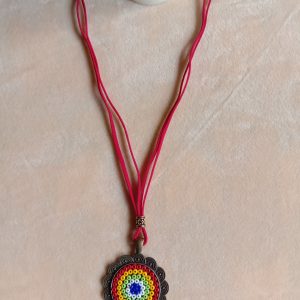 Multicolour Seed Beads Pendant necklace