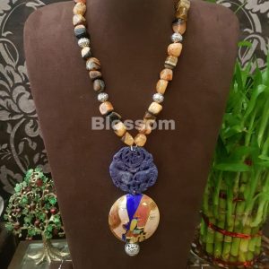 Painted brass pendant