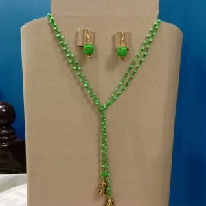 Long Draping Crochet neck piece with ear rings