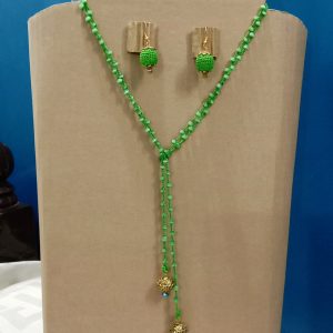 Long Draping  Crochet Neck piece with ear rings