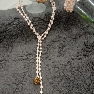 Long Draping Crochet neck piece with earring and bracelet