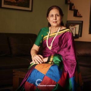 Magenta and Green Khun saree