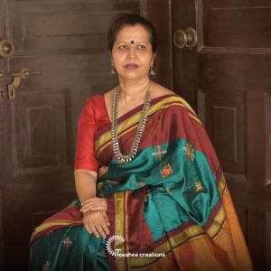 Rama Green and Maroon Khun Saree