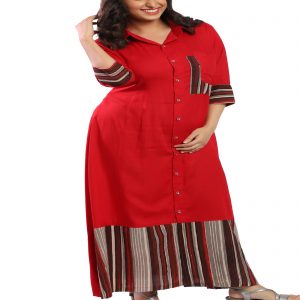 Red Woods Casual Shirt Dress