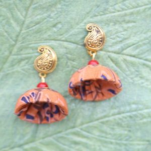 Paisley Orange single jhumka