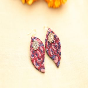 Red Paisley Dangler Earrings