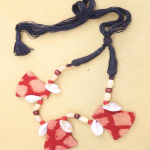 White Red Tribal Beaded Neck Piece