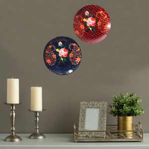 Rose leaf wall plates , set of 2
