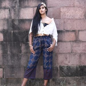 Indigo Red Handwoven Cotton Boho Pants