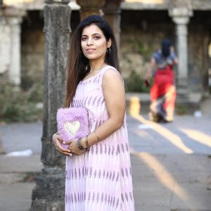 Ice Painted Lady Pink Double Ikkat Handwoven Cotton Tunic Dress