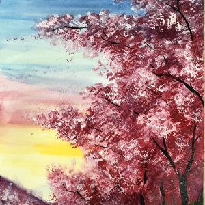 Cherry blossom in watercolour