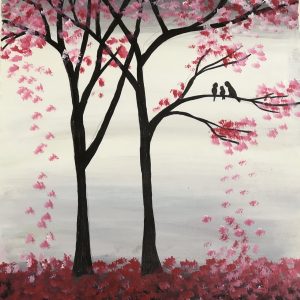 Cherry blossom in acrylic
