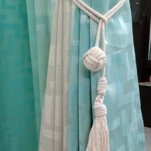 Hand Crafted Cotton Macrame Curtain Tie Back, Curtain Holder