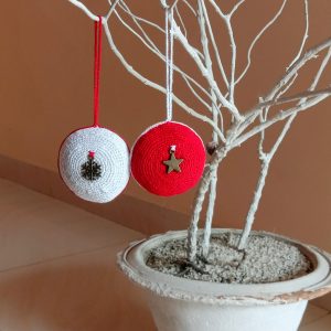 Hand Crafted Crochet 3D Christmas Baubles Set