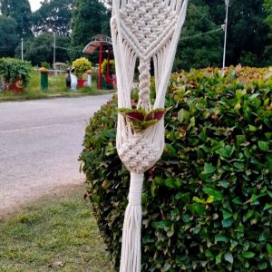 Hand Crafted White Cotton Thread Macrame  Multipurpose Holder