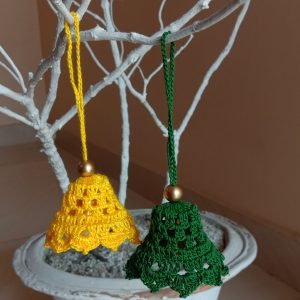 Hand Crafted Crochet Christmas Bell Set
