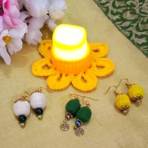 Special Diwali Offer Combo Earring With Candle And Holder 5 piece Set