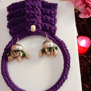 Special Diwali Offer Combo Hand Towel Holder With Earring 2 piece Set