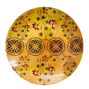 Floral wall plate yellow 8 inches