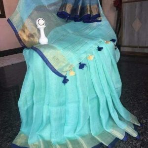 Slub Linen Saree(multiple color options