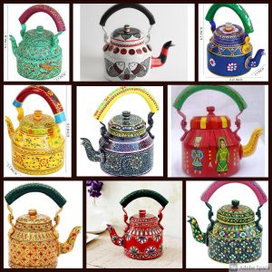 Shivam Retail Hand painted Aluminum Colorful Kettle Design