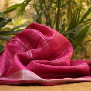Pure Linen zari Check Saree (Multiple colour options)