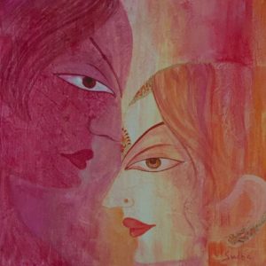 Love. Acrylic painting on canvas 16”x16” in size