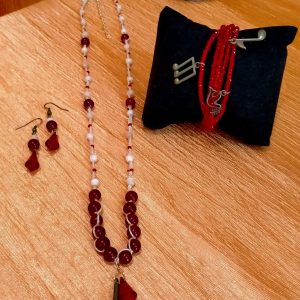 Designer Handcrafted Crocheted Glass Beads Jewellery Set
