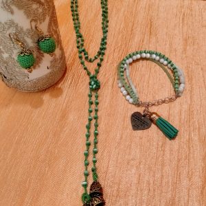 48" Long Bead Crochet Drape/Tie Lariat