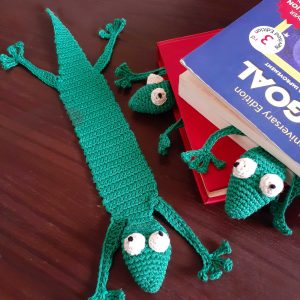 Handcrafted Amigurumi Gecko Bookmark