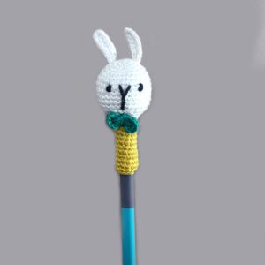 Set of 3 Handcrafted Amigurumi Pencil Topper Bunny _Random Color