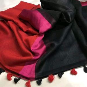 Pure Linen 2 Dye Colours Saree