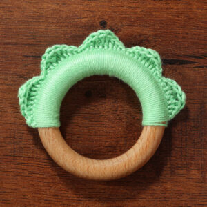 Plumtales Handmade Ruffle Wooden Teether - Pistachio
