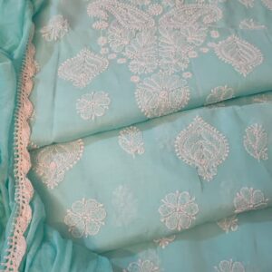 Unstitched Cotton Fabric with Boota Jaal Motif Full Sleev10