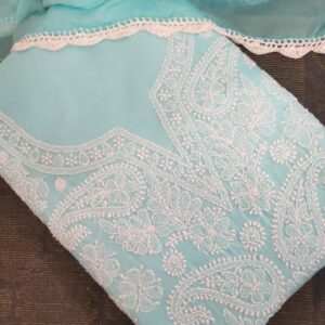 Unstitched Cotton Fabric with Boota Jaal Motif Full Sleev2