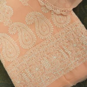 Unstitched Cotton Fabric with Boota Jaal Motif Full Sleev4