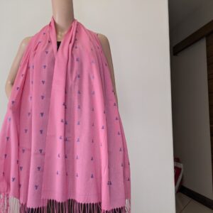 Soft Cotton blended shawl size stole with Kasuti hand embroidery