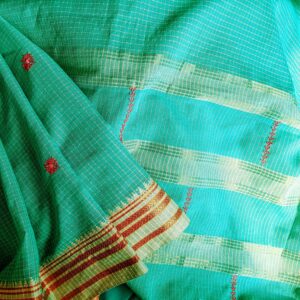 Cotton Narayanpeth sari with Kasuti hand embroidery