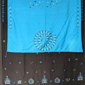 Cotton mull sari with tassels