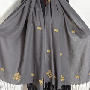 Soft Cotton blended shawl size stole with Kasuti hand embroidery