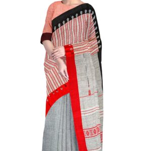 Pure handloom cotton sari from North east India, with Kasuti hand embroidery