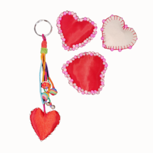 Sahaj Keyring Soft Toys Keychain with Heart Shape | Valentine Special Keychain for Gift | Key Ring for Valentines Day - Pack of 1
